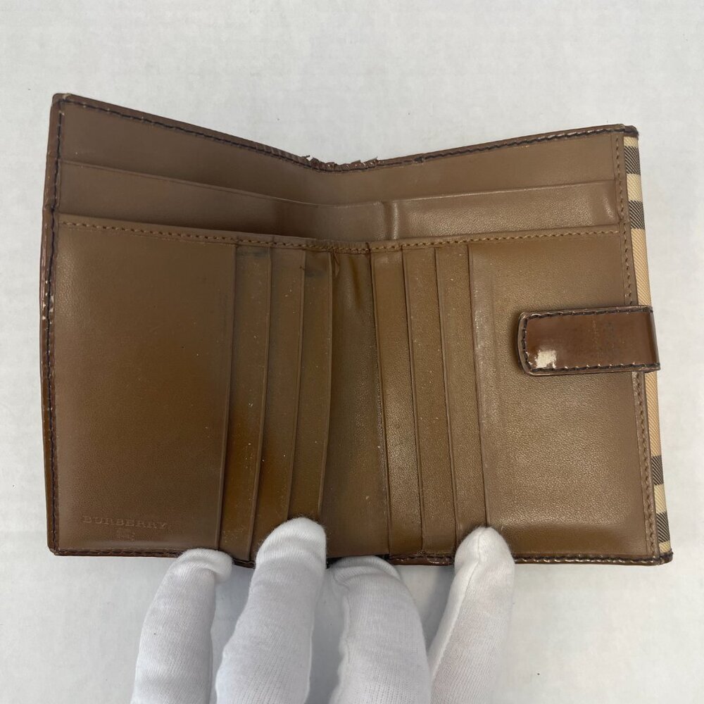 Burberry Nova Check Coated Canvas and Leather Compact Wallet - Preowned - Picture 4 of 15